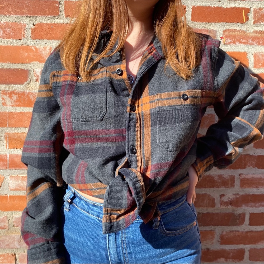 💛Express Grey and Orange Thick Flannel